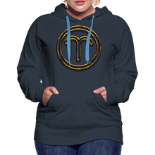 Load image into Gallery viewer, Aries 3D Gold Women’s Premium Hoodie - navy