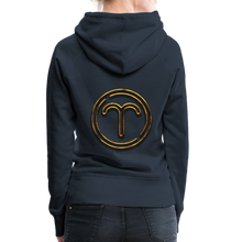 Load image into Gallery viewer, Aries 3D Gold Women’s Premium Hoodie - navy