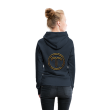 Load image into Gallery viewer, Aries 3D Gold Women’s Premium Hoodie - navy