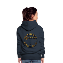 Load image into Gallery viewer, Aries 3D Gold Women’s Premium Hoodie - navy