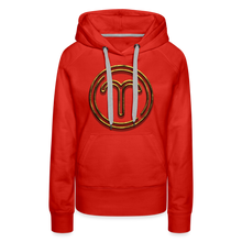 Load image into Gallery viewer, Aries 3D Gold Women’s Premium Hoodie - red