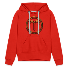 Load image into Gallery viewer, Aries 3D Gold Women’s Premium Hoodie - red
