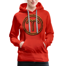 Load image into Gallery viewer, Aries 3D Gold Women’s Premium Hoodie - red