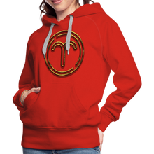 Load image into Gallery viewer, Aries 3D Gold Women’s Premium Hoodie - red