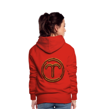 Load image into Gallery viewer, Aries 3D Gold Women’s Premium Hoodie - red