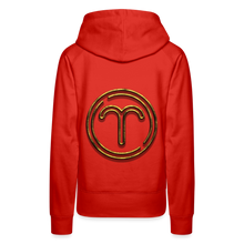 Load image into Gallery viewer, Aries 3D Gold Women’s Premium Hoodie - red