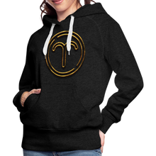Load image into Gallery viewer, Aries 3D Gold Women’s Premium Hoodie - charcoal grey