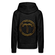 Load image into Gallery viewer, Aries 3D Gold Women’s Premium Hoodie - charcoal grey