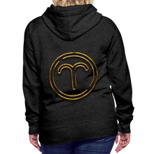 Load image into Gallery viewer, Aries 3D Gold Women’s Premium Hoodie - charcoal grey