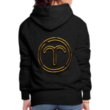 Load image into Gallery viewer, Aries 3D Gold Women’s Premium Hoodie - charcoal grey