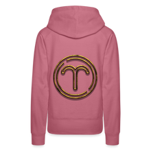 Load image into Gallery viewer, Aries 3D Gold Women’s Premium Hoodie - mauve