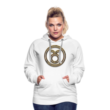 Load image into Gallery viewer, Taurus 3D Gold Women’s Premium Hoodie - white