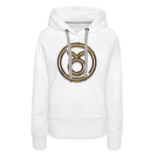 Load image into Gallery viewer, Taurus 3D Gold Women’s Premium Hoodie - white