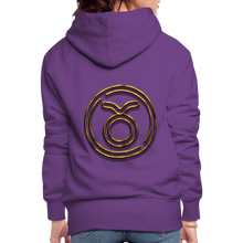 Load image into Gallery viewer, Taurus 3D Gold Women’s Premium Hoodie - purple 