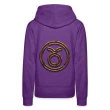 Load image into Gallery viewer, Taurus 3D Gold Women’s Premium Hoodie - purple 