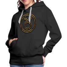 Load image into Gallery viewer, Taurus 3D Gold Women’s Premium Hoodie - black