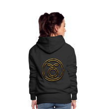 Load image into Gallery viewer, Taurus 3D Gold Women’s Premium Hoodie - black