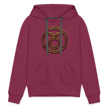 Load image into Gallery viewer, Taurus 3D Gold Women’s Premium Hoodie - burgundy