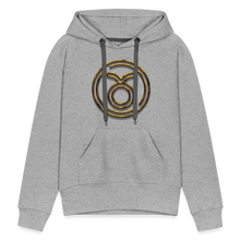 Load image into Gallery viewer, Taurus 3D Gold Women’s Premium Hoodie - heather grey