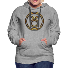 Load image into Gallery viewer, Taurus 3D Gold Women’s Premium Hoodie - heather grey