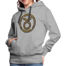 Load image into Gallery viewer, Taurus 3D Gold Women’s Premium Hoodie - heather grey