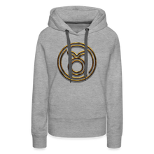 Load image into Gallery viewer, Taurus 3D Gold Women’s Premium Hoodie - heather grey