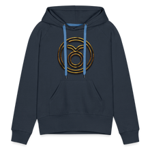 Load image into Gallery viewer, Taurus 3D Gold Women’s Premium Hoodie - navy