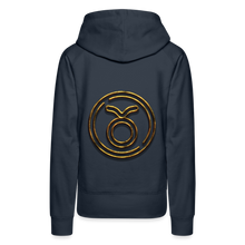 Load image into Gallery viewer, Taurus 3D Gold Women’s Premium Hoodie - navy