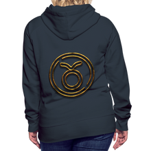 Load image into Gallery viewer, Taurus 3D Gold Women’s Premium Hoodie - navy