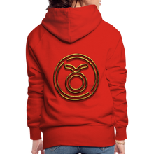 Load image into Gallery viewer, Taurus 3D Gold Women’s Premium Hoodie - red