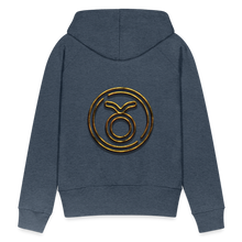 Load image into Gallery viewer, Taurus 3D Gold Women’s Premium Hoodie - heather denim