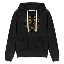 Load image into Gallery viewer, Taurus 3D Gold Women’s Premium Hoodie - charcoal grey