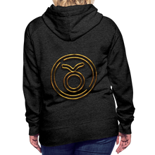 Load image into Gallery viewer, Taurus 3D Gold Women’s Premium Hoodie - charcoal grey