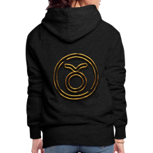Load image into Gallery viewer, Taurus 3D Gold Women’s Premium Hoodie - charcoal grey