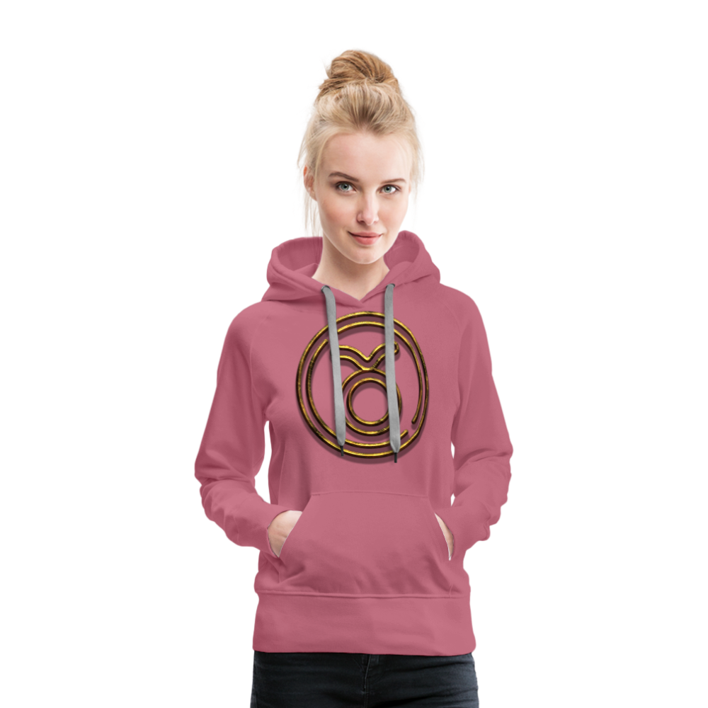 Taurus 3D Gold Women’s Premium Hoodie - mauve