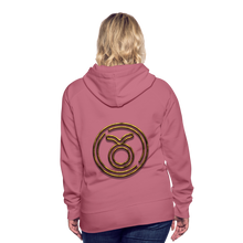 Load image into Gallery viewer, Taurus 3D Gold Women’s Premium Hoodie - mauve