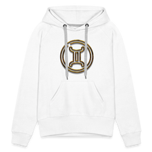 Load image into Gallery viewer, Gemini 3D Gold Women’s Premium Hoodie - white