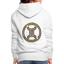 Load image into Gallery viewer, Gemini 3D Gold Women’s Premium Hoodie - white