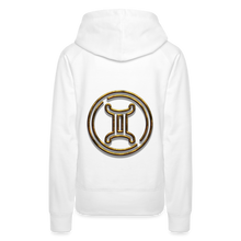 Load image into Gallery viewer, Gemini 3D Gold Women’s Premium Hoodie - white