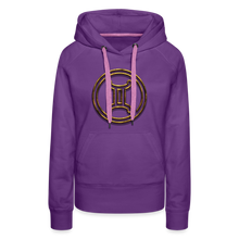 Load image into Gallery viewer, Gemini 3D Gold Women’s Premium Hoodie - purple 