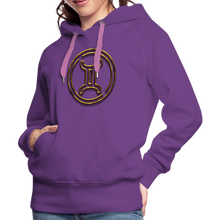 Load image into Gallery viewer, Gemini 3D Gold Women’s Premium Hoodie - purple 