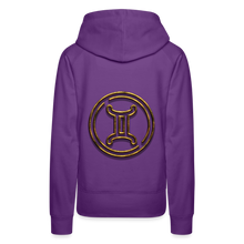 Load image into Gallery viewer, Gemini 3D Gold Women’s Premium Hoodie - purple 