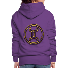 Load image into Gallery viewer, Gemini 3D Gold Women’s Premium Hoodie - purple 