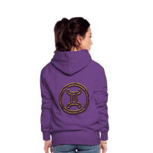 Load image into Gallery viewer, Gemini 3D Gold Women’s Premium Hoodie - purple 