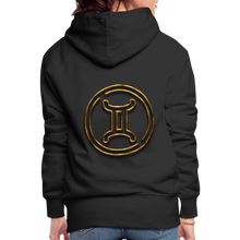 Load image into Gallery viewer, Gemini 3D Gold Women’s Premium Hoodie - black