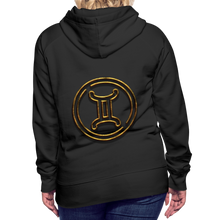 Load image into Gallery viewer, Gemini 3D Gold Women’s Premium Hoodie - black