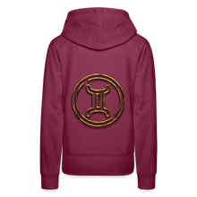 Load image into Gallery viewer, Gemini 3D Gold Women’s Premium Hoodie - burgundy