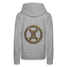 Load image into Gallery viewer, Gemini 3D Gold Women’s Premium Hoodie - heather grey