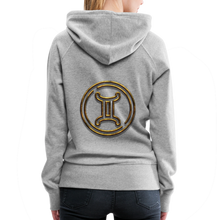 Load image into Gallery viewer, Gemini 3D Gold Women’s Premium Hoodie - heather grey