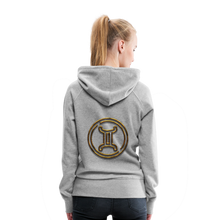 Load image into Gallery viewer, Gemini 3D Gold Women’s Premium Hoodie - heather grey